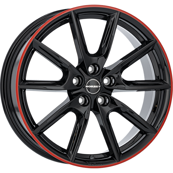 Borbet LX19 black glossy rim red 8,00x19 5x112,00 ET40,00