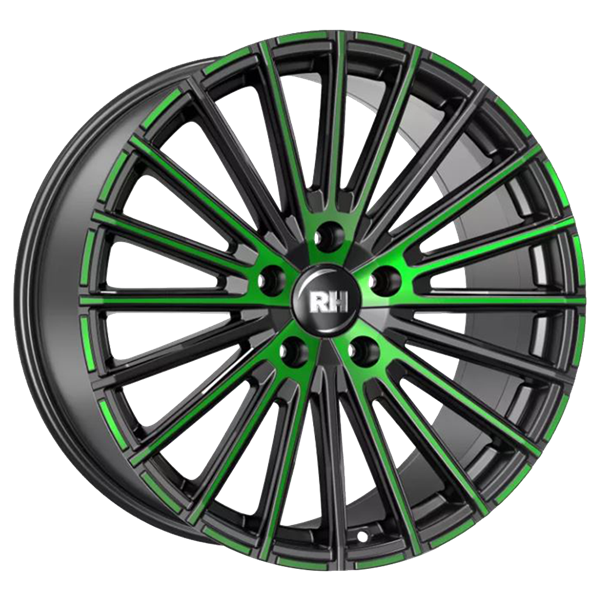 RH Alurad WM Flowforming Black Polished Green 10,00x20 5x130,00 ET50,00