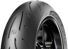 Nahaufnahme der Lauffläche Metzeler Sportec M9 RR 190/55ZR17 (75 W) Hinten TL M/C