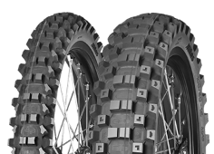 Nahaufnahme der Lauffläche Mitas Terra Force - MX MH 60/100-12 36 M Vorne TT NHS Red, Green Medium Hard