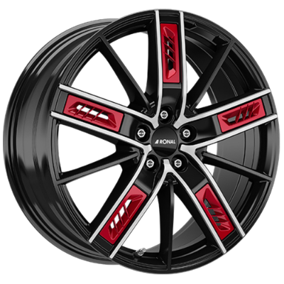 Ronal R67 Jetblack Red Diamond 8,00x18 5x112,00 ET40,00