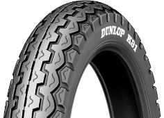 Nahaufnahme der Lauffläche Dunlop TT100 GP 110/80 R18 58 V Vorne TL